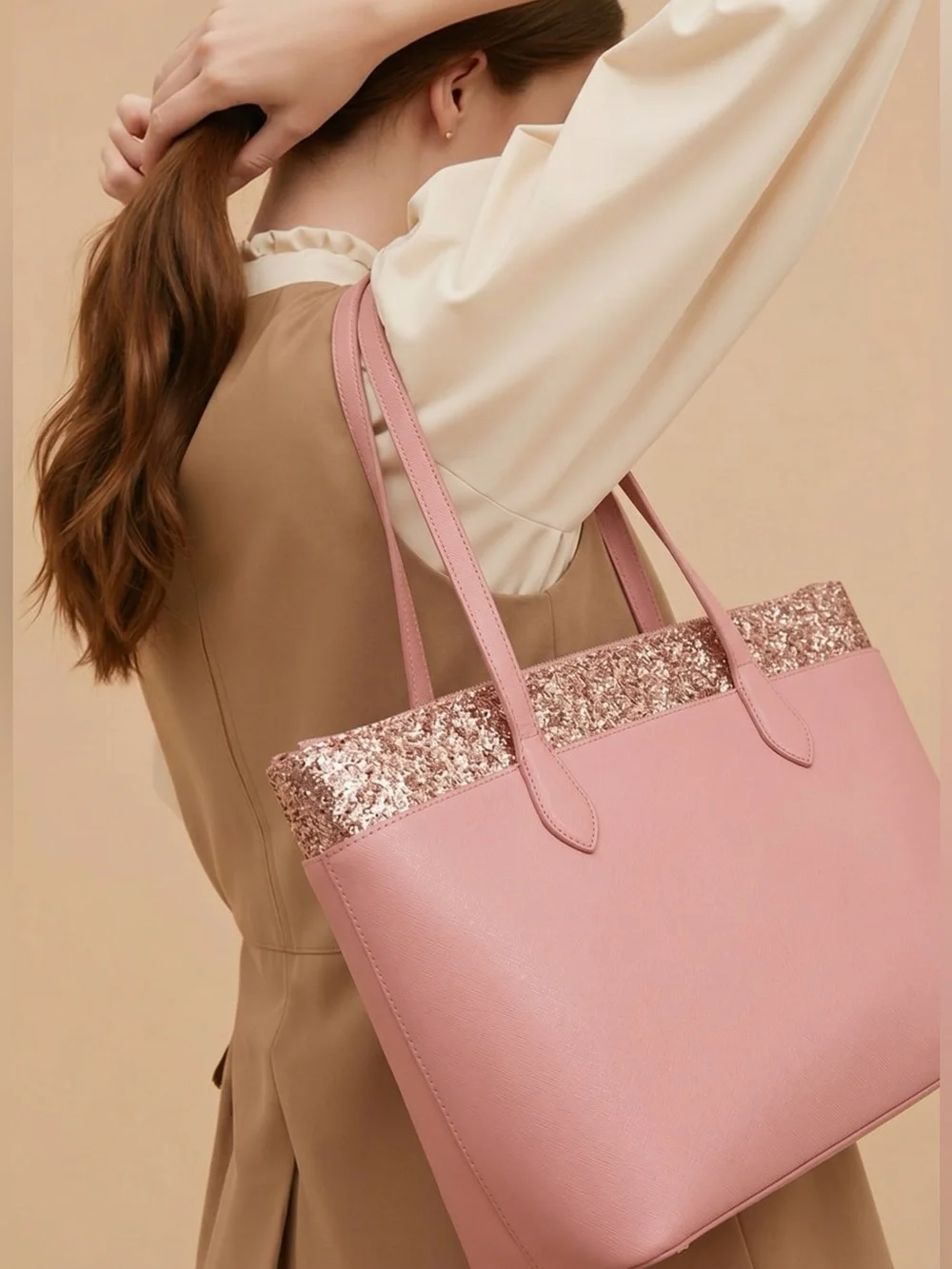 Kate Spade pink glitter trim shoulder bag